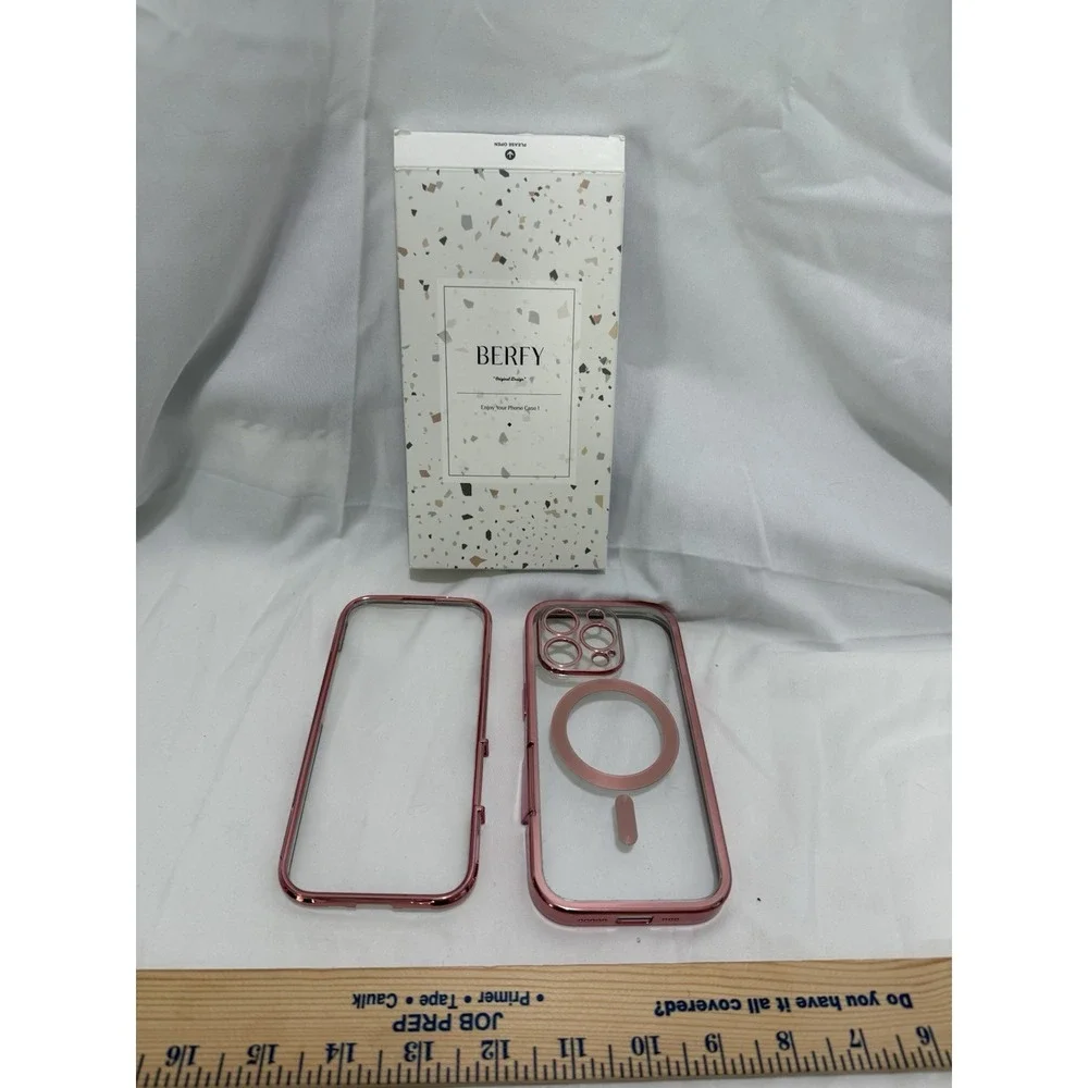 BERFY Magnetic for iPhone 16 Pro Case  Pink Compatible‎ With MagSafe